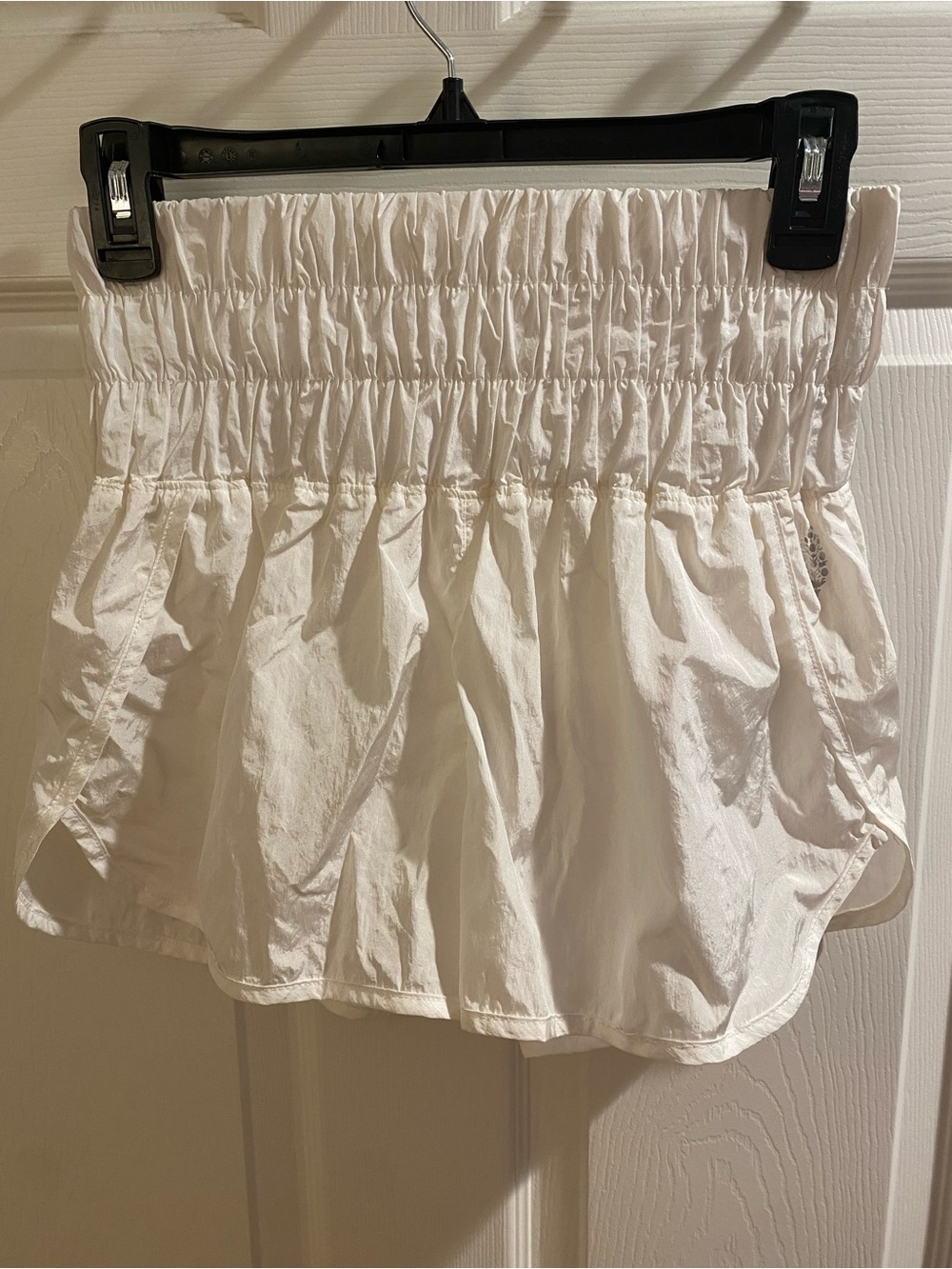 FP Movement by Free People White Smocked Waist Athletic Shorts
